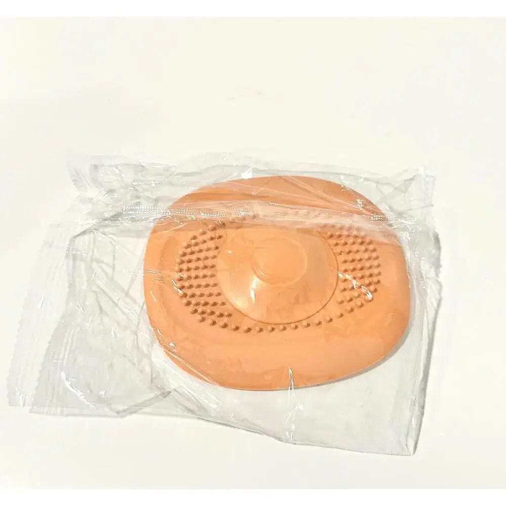 Silicone Orange Drain Plug Stopper and Strainer - Push Button Operation